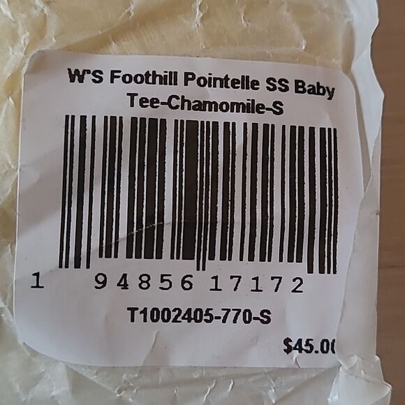 Toad & Co FOOTHILL POINTELLE Shortsleeve BABY TEE CHAMOMILE Small NWT‎ in pkg - Picture 6 of 7